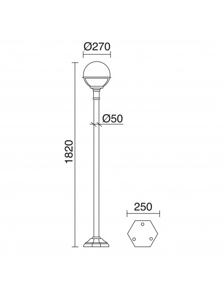 Colonne classique CLIC-CLAC GLOBO Smooth IP43 E27 42W 1820mm Blanc NOVOLUX LIGHTING 061J-G05X1A-01