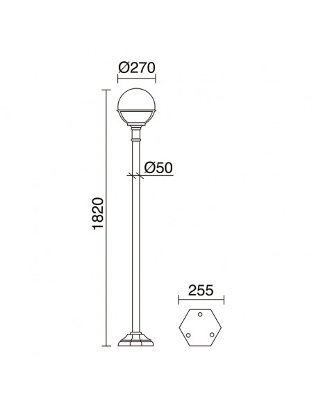 Colonne classique CLIC-CLAC GLOBO Smooth IP43 E27 42W 1820mm Noir NOVOLUX LIGHTING 061J-G05X1A-02