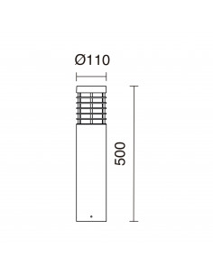 Borne AVON IP65 E27 15W 500mm Anthracite NOVOLUX LIGHTING 1016B-G05X1A-04 2