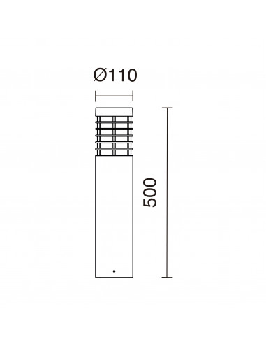 Borne AVON IP65 E27 15W 500mm Anthracite NOVOLUX LIGHTING 1016B-G05X1A-04