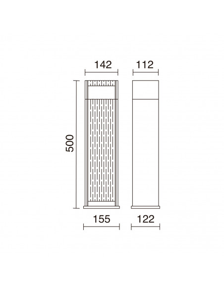 Borne SIMIL IP54 LED SMD 7W 810lm CRI80 3000K 35º 500mm Anthracite Efecto madera Cerezo NOVOLUX LIGHTING 1027B-L3107B30-04