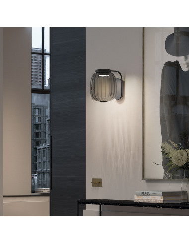 Applique KRISTA D183 Phase coupée C LED SMD AC 10W 830lm CRI90 2700K Fumé gris Noir NOVOLUX LIGHTING 1028G-L38RCB-02-FG