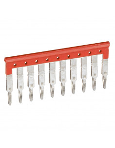 Peigne pour 10 blocs de jonction à vis ou ressort viking 3 pas 6mm rouge LEGRAND 037504