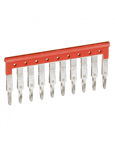 Peigne pour 10 blocs de jonction à vis ou ressort viking 3 pas 6mm rouge LEGRAND 037504