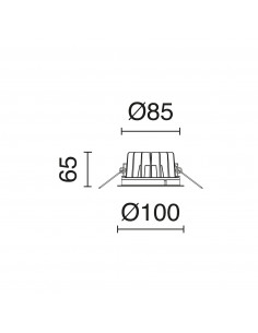 Plafonnier encastré ATIC IP65 LED COB 9W 1940lm CRI80 3000K 38º Blanc NOVOLUX LIGHTING 1040A-L3109H30-01 2