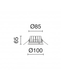 Plafonnier encastré ATIC IP65 LED COB 9W 2000lm CRI80 4000K 38º Blanc NOVOLUX LIGHTING 1040A-L3309H30-01 2