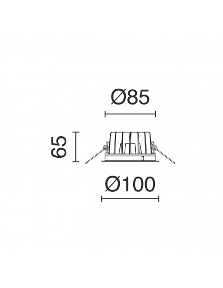 Plafonnier encastré ATIC IP65 LED COB 9W 2000lm CRI80 4000K 38º Blanc NOVOLUX LIGHTING 1040A-L3309H30-01