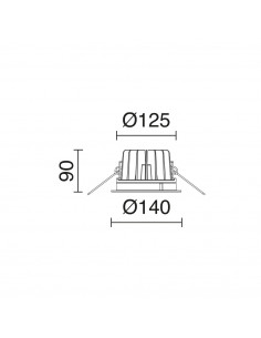 Plafonnier encastré ATIC IP65 LED COB 18W 2845lm CRI80 3000K 50º Blanc NOVOLUX LIGHTING 1040B-L3118I50-01 2