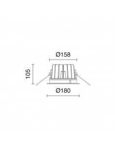 Plafonnier encastré ATIC IP65 LED COB 24W 4115lm CRI80 3000K 70º Blanc NOVOLUX LIGHTING 1040C-L3124J70-01 2