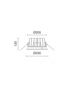 Plafonnier encastré ATIC IP65 LED COB 37W 5925lm CRI80 3000K 90º Blanc NOVOLUX LIGHTING 1040D-L3137M90-01 2