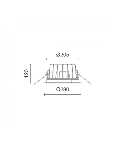 Plafonnier encastré ATIC IP65 LED COB 37W 5925lm CRI80 3000K 90º Blanc NOVOLUX LIGHTING 1040D-L3137M90-01