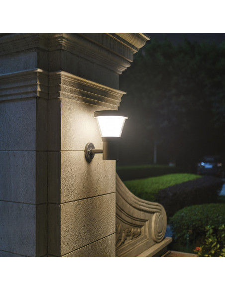 Applique solaire ERGO IP65 LED SMD 4.50W 435lm 445lm CRI80 3000K 4000K 90º Crépuscule Noir NOVOLUX LIGHTING 1044A-L4105K-02