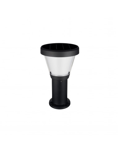 Borne solaire ERGO IP65 LED SMD 4.50W 435lm 445lm CRI80 3000K 4000K 90º Crépuscule 380mm Noir NOVOLUX 1044B-L4105K-02