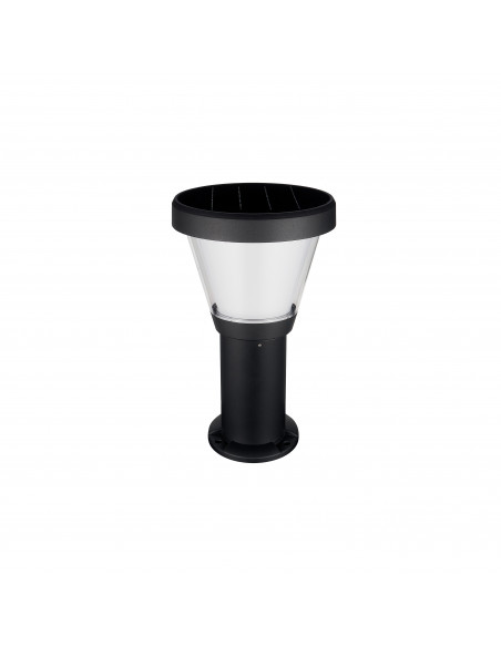 Borne solaire ERGO IP65 LED SMD 4.50W 435lm 445lm CRI80 3000K 4000K 90º Crépuscule 380mm Noir NOVOLUX 1044B-L4105K-02