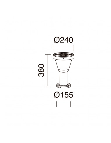 Borne solaire ERGO IP65 LED SMD 4.50W 435lm 445lm CRI80 3000K 4000K 90º Crépuscule 380mm Noir NOVOLUX 1044B-L4105K-02
