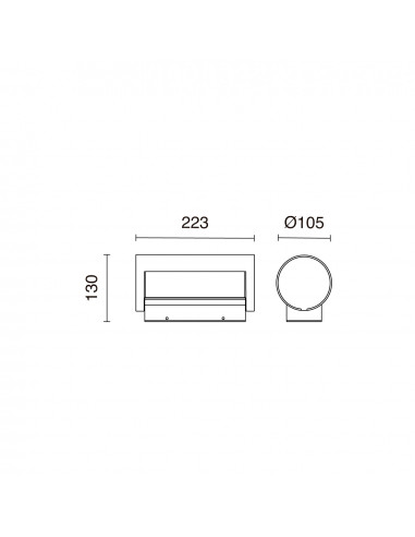 Applique EVEN IP65 LED SMD 11W 1500lm(315lm) CRI80 3000K 114º Anthracite NOVOLUX LIGHTING 1050A-L3113B-04