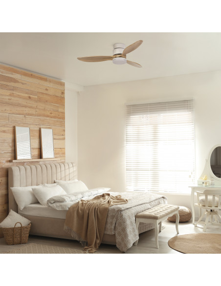 VentilateurMISTRAL IP20 LED SMD 24W 2700K 3200K 4000K DC35W Ø132cm Negro Arce Natural NOVOLUX LIGHTING 1074B-W4135B-02-57