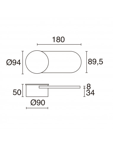 Applique SIGN S LED SMD 4.50W 490lm(103lm) CRI80 3000K Or mat NOVOLUX LIGHTING 1076A-L3105B-46