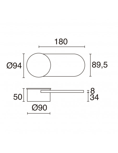 Applique SIGN S LED SMD 4.50W 490lm(103lm) CRI80 3000K Or mat NOVOLUX LIGHTING 1076A-L3105B-46