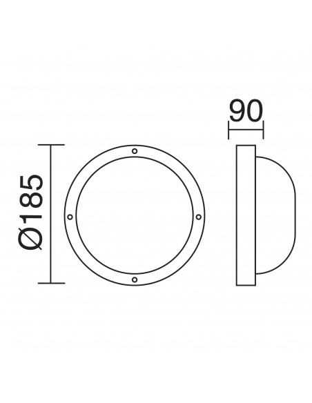 Applique FAR Round IP44 E27 12W Blanc NOVOLUX LIGHTING 107B-G05X1A-01