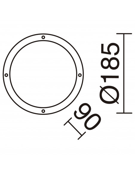 Applique FAR Round IP44 E27 12W Noir NOVOLUX LIGHTING 107B-G05X1A-02