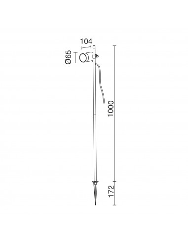 Projecteur avec piquet tilt BRANCA Large IP65 GU10 4.50W Noir NOVOLUX LIGHTING 1085B-G21X1A-02