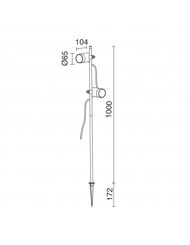 Projecteur avec piquet tilt BRANCA Large IP65 GU10 2x4.50W Noir NOVOLUX LIGHTING 1085C-G21X1A-02