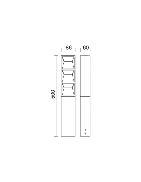 Baliza FLAT IP65 LED SMD 10W 1550lm CRI80 3000K 90º 500mm Anthracite NOVOLUX LIGHTING 1086B-L3109A90-04