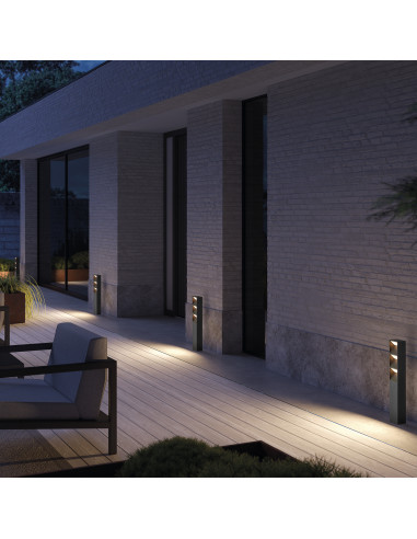Baliza FLAT IP65 LED SMD 10W 1550lm CRI80 3000K 90º 900mm Anthracite NOVOLUX LIGHTING 1086C-L3109A90-04