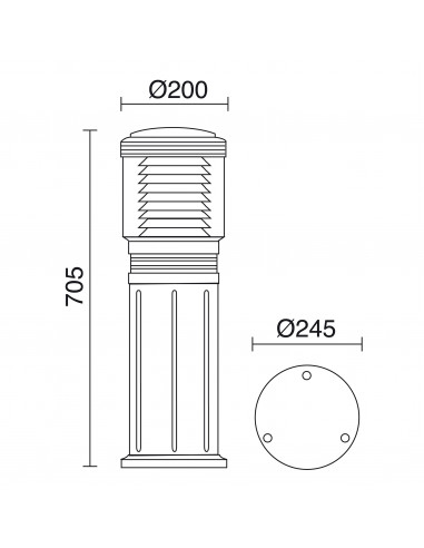 Borne FRAM IP55 E27 42W 705mm Noir NOVOLUX LIGHTING 114A-G05X1A-02