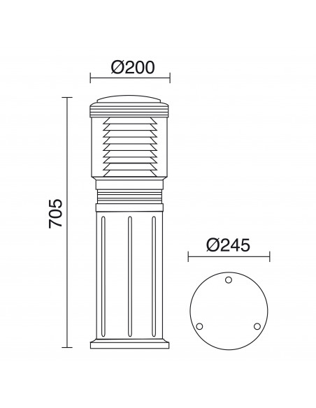 Borne FRAM IP55 E27 42W 705mm Gris NOVOLUX LIGHTING 114A-G05X1A-03