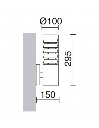 Applique GALERNA IP44 E27 18W Acier inoxydable NOVOLUX LIGHTING 117C-G05X1A-30