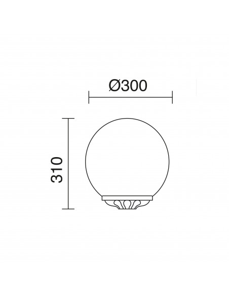 Borne classique INDURA GLOBO IP65 E27 70W 310mm Noir NOVOLUX LIGHTING 148D-G05X1A-02