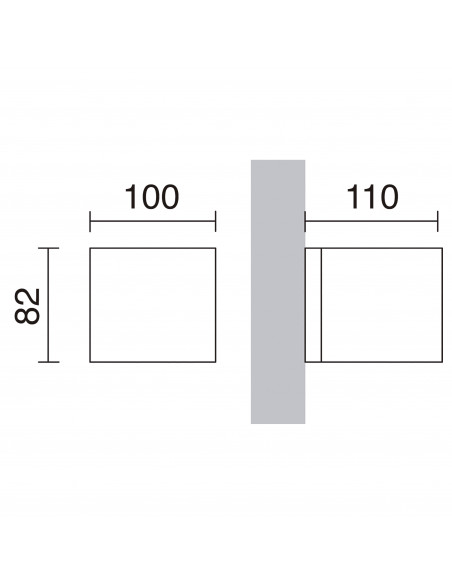 Applique ISORA IP65 G9 40W up-down Gris NOVOLUX LIGHTING 157B-H20X1A-03
