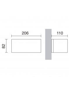 Applique ISORA IP65 LED SMD 2x8.70W 1500lm CRI80 3000K up-down Anthracite NOVOLUX LIGHTING 157D-L01G9B-04 2