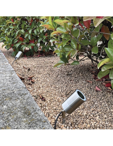 Projecteur avec piquet tilt KOBE IP44 GU10 4.50W Acier inoxydable NOVOLUX LIGHTING 172A-G21X1A-30
