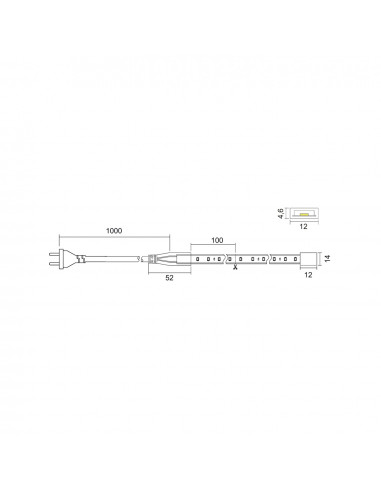 Bande Led VOLGA IP65 LED SMD 2835 19W m 2150lm m CRI80 4000K 120º NOVOLUX LIGHTING 204CH-L3317BC0-00