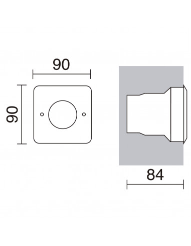 Encastrement mural sol NAT-LED Square IP68 LED SMD 1.50W 180lm CRI80 3500K Acier inoxydable NOVOLUX 213A-L0102F-30