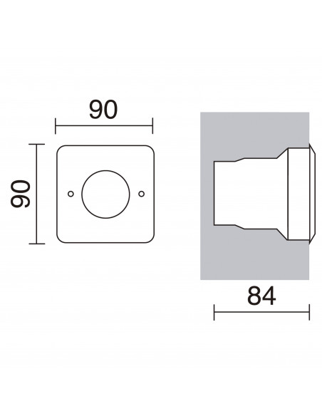 Encastrement mural sol NAT-LED Square IP68 LED SMD 1.50W 180lm CRI80 3500K Acier inoxydable NOVOLUX 213A-L0102F-30