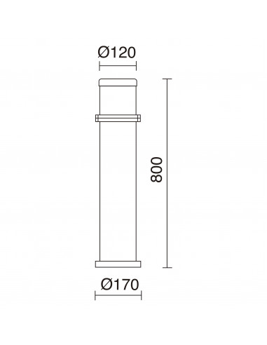Borne OMO IP55 E27 23W 800mm Noir NOVOLUX LIGHTING 228D-G05X1A-02