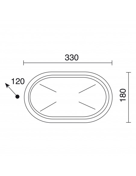 Applique PLAFF Oval Large IP65 E27 42W Blanc NOVOLUX LIGHTING 240C-G05X1A-01