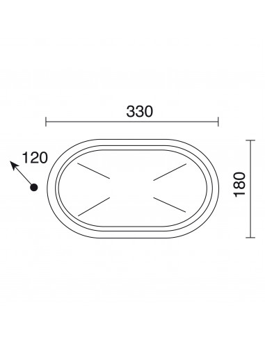 Applique PLAFF Oval Large IP65 E27 42W Noir NOVOLUX LIGHTING 240C-G05X1A-02