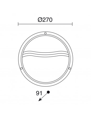 Applique PLAFF Round Hood IP65 E27 42W Blanc NOVOLUX LIGHTING 240D-G05X1A-01