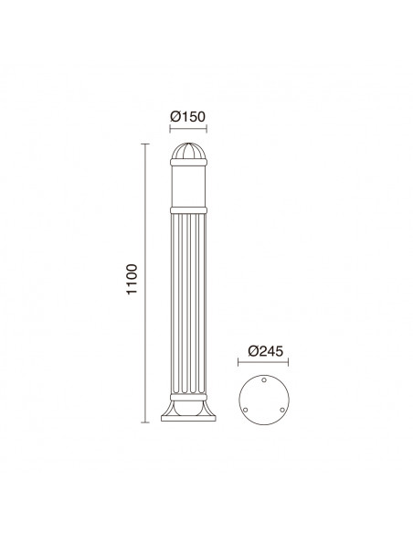 Borne SAURO IP55 GX53 LED T2 10W 1200lm 1200lm 1200lm CRI80 3000K 4000K 6500K 1100mm Noir NOVOLUX LIGHTING 272C-G31X1A-02