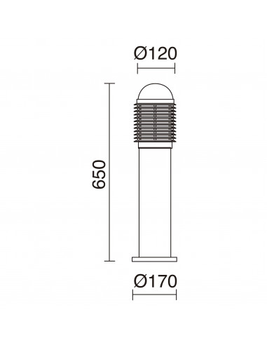 Borne SIROCO IP44 E27 14W 650mm Anthracite NOVOLUX LIGHTING 286A-G05X1A-04