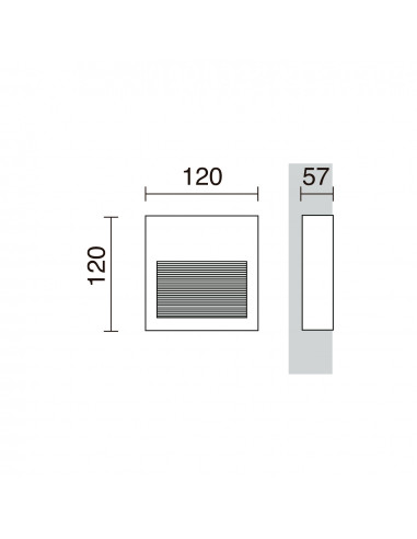 Encastré mural SLIM Square IP65 LED SMD 3W 389lm CRI90 4000K 42º 85º Gris NOVOLUX LIGHTING 289B-L0204B-03