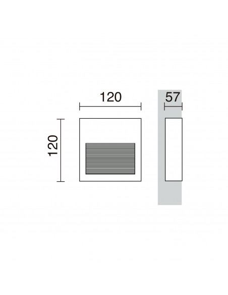 Encastré mural SLIM Square IP65 LED SMD 3W 389lm CRI90 4000K 42º 85º Gris NOVOLUX LIGHTING 289B-L0204B-03