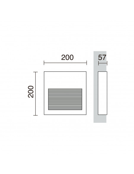 Encastré mural SLIM Square IP65 LED SMD 9W 1167lm CRI90 4000K 38º 78º Gris NOVOLUX LIGHTING 289C-L0210B-03