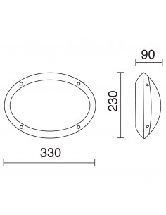 Applique TEIA Oval IP66 E27 23W Gris NOVOLUX LIGHTING 317A-G05X1A-03 2