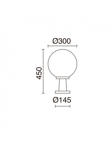 Borne VIC IP43 E27 105W 450mm Noir NOVOLUX LIGHTING 344B-G05X1A-02